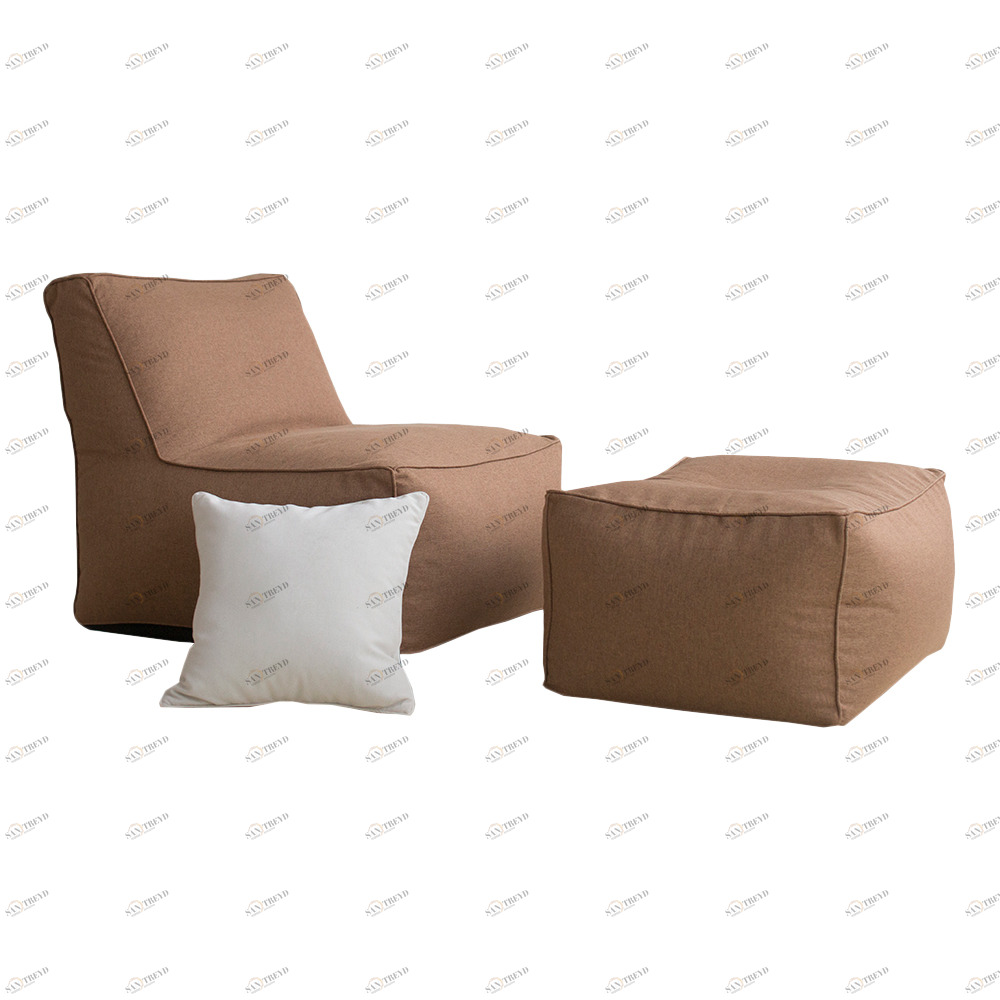 Бескаркасное модульное кресло с пуфом Terra коричневое Kiton 10 МАСТЕРСКАЯ КРЕСЛО  335268 Коричневый Santreyd 