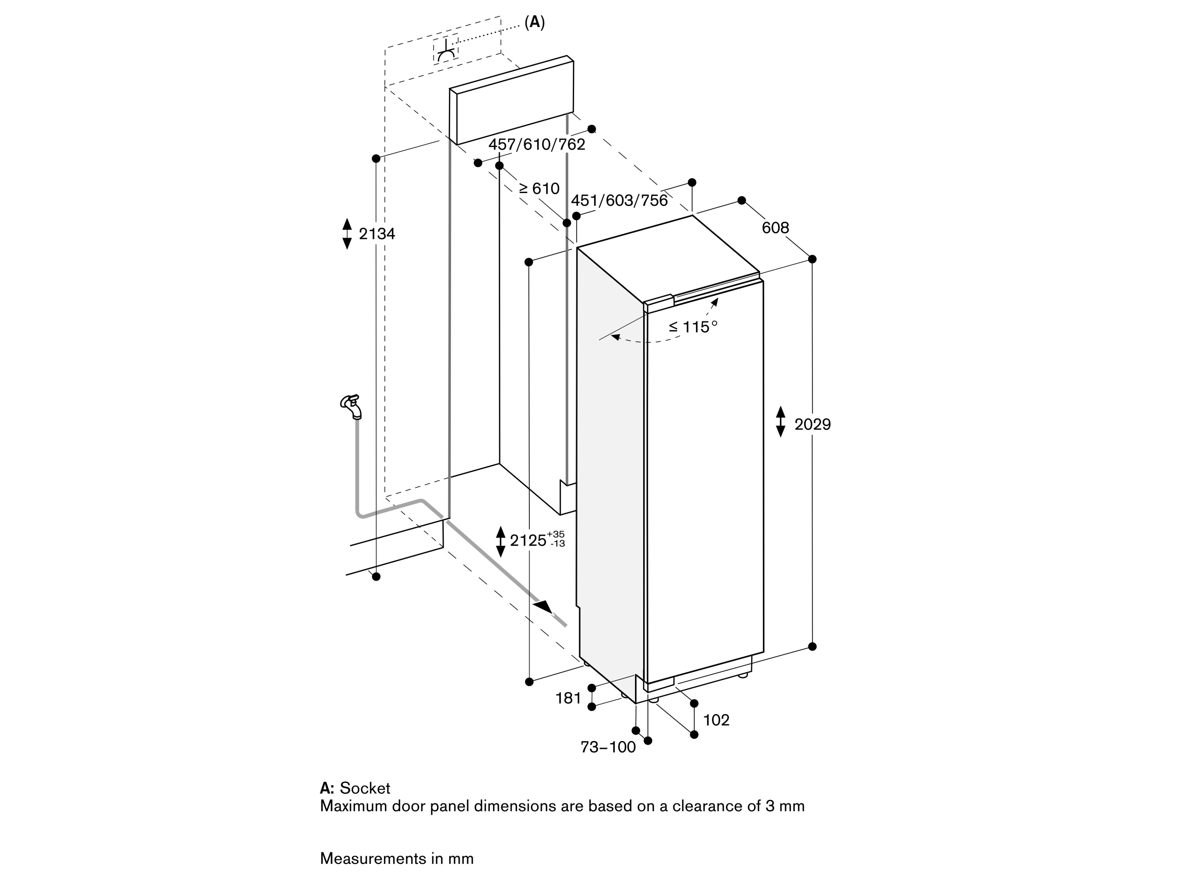 Вертикальный встраиваемый морозильник GAGGENAU серия 400 ARCH-00008244 - Вид №3