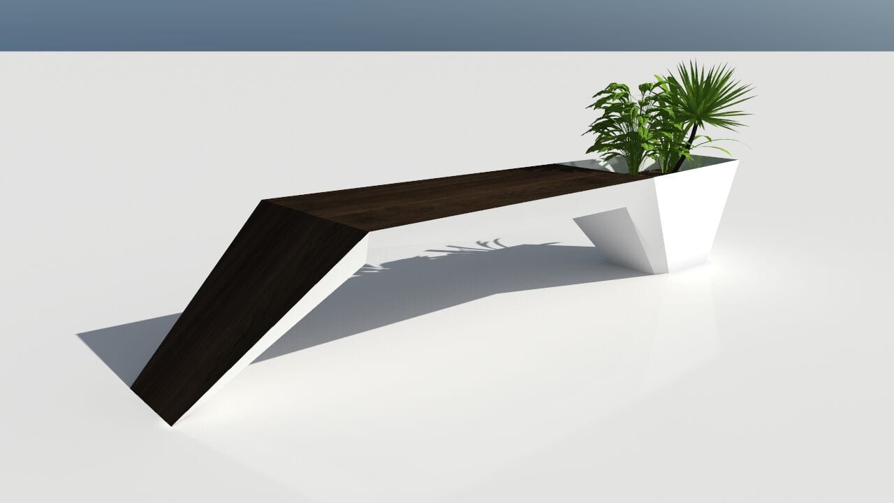 Скамейка из дерева и листового металла со встроенной плантатором без спинки CITYSì URBAN ARCH-00044158 - Вид №23