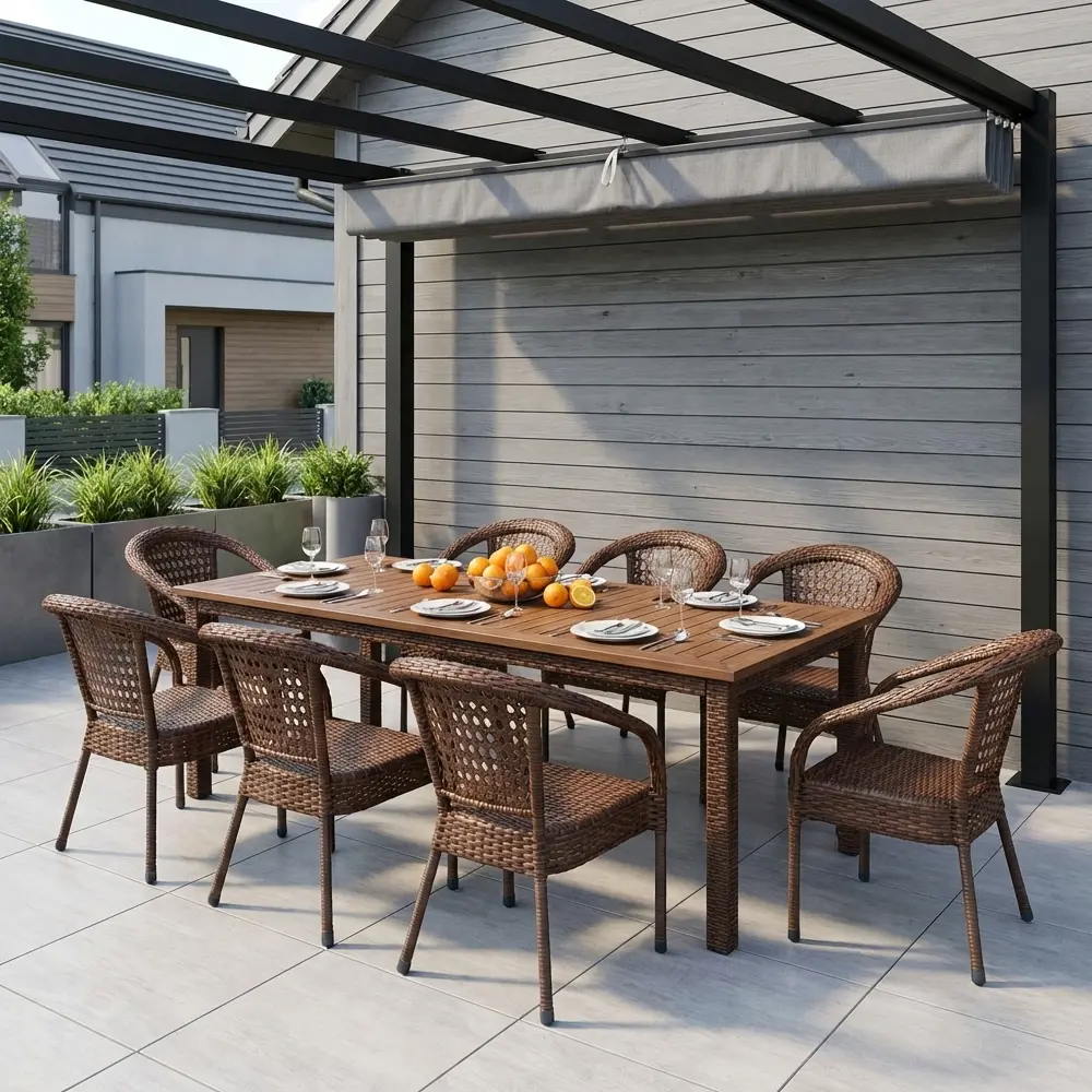 Кресло садовое Deco 66x58x80 см металл коричневое Santreyd STLM-2092469