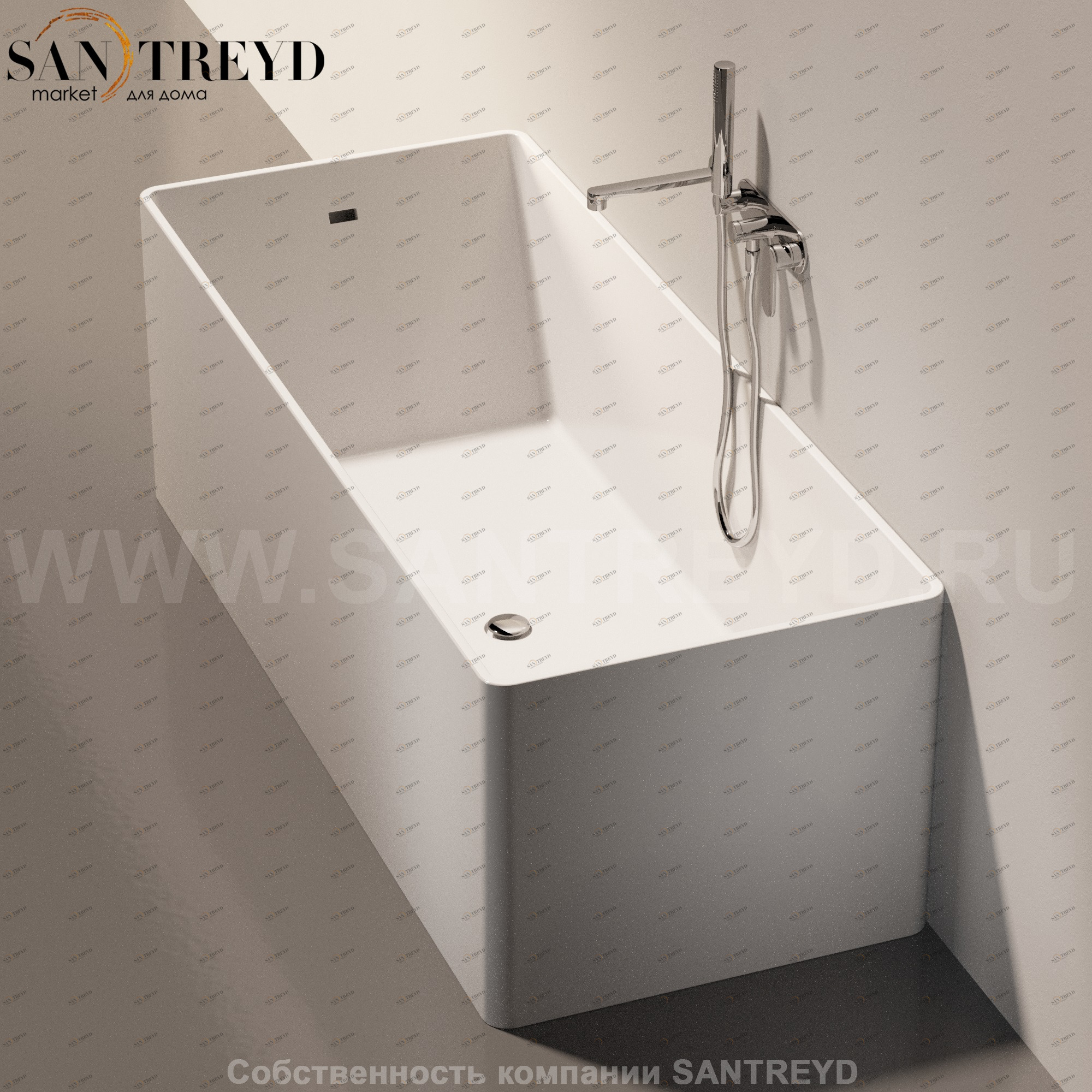 WASH BICOLOR Ванна свободностоящая 170 см серая MW170.BC.7047 Ceramica Flaminia 