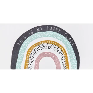 Коврик прикроватный хлопок «Дино-яркость» 60x120 см, цвет белый