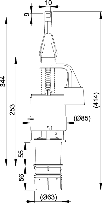 Сливной механизм ECOLOGY для скрытых систем инсталляции ALCAPLAST A06E - Вид №1