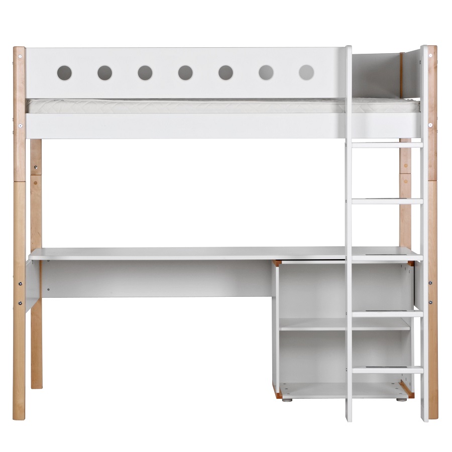 Кровать Flexa White высокая с прямой лестницей, 200 см, белая лакированная 801750295 - Вид №4