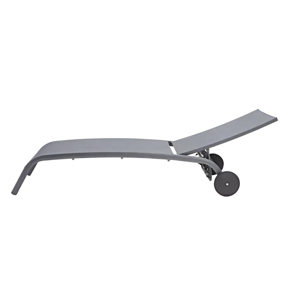 Шезлонг с колесами Naterial Lyra 207х63 см алюминий/ текстиль темно-серый 82232587 STLM-2005957  - Вид №3
