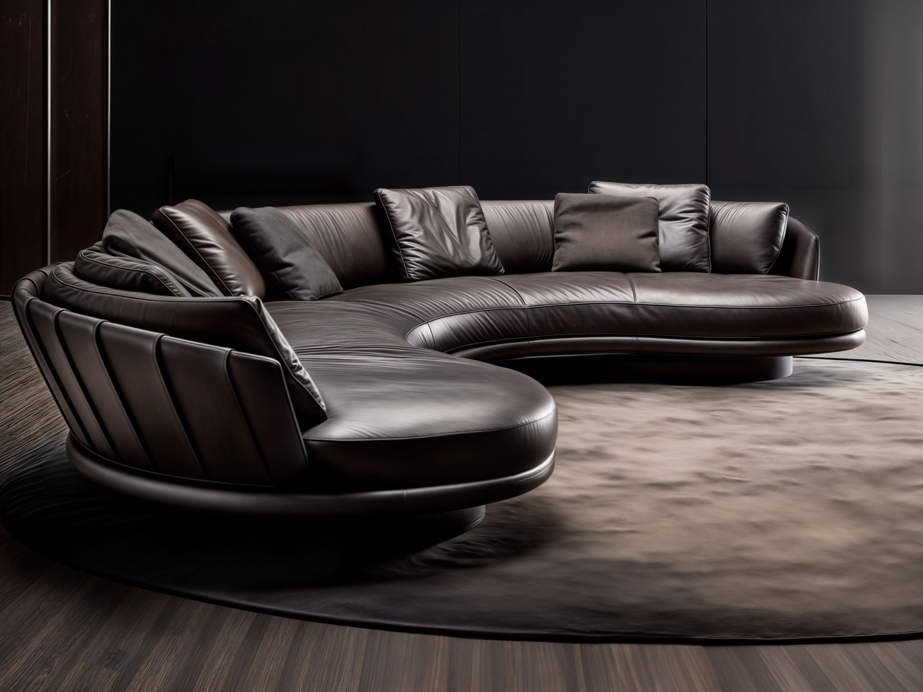 Кожаный изогнутый диван Wayne Enterprises Home Collection WE-036 ARCH-00005738 - Вид №7