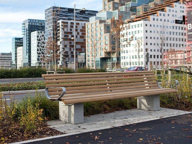 VESTRE Скамейка из стали и дерева с подлокотниками Urban sun-id-1367535 - Вид №1