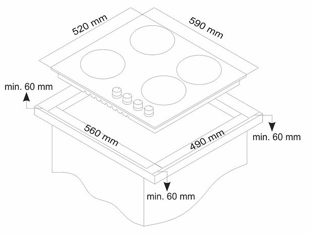 8191900 Газовая варочная поверхность Simfer H60N40W416 STDN-0114607 - Вид №6