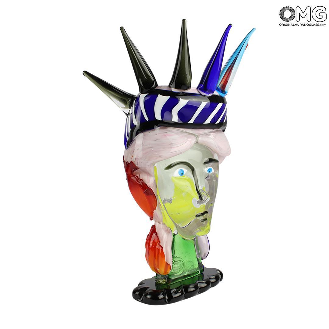 4736 ORIGINALMURANOGLASS Скульптура Голова Рыжей Женщины - Pop Art - по мотивам Пикассо - муранское стекло OMG 28 см  - Вид №1