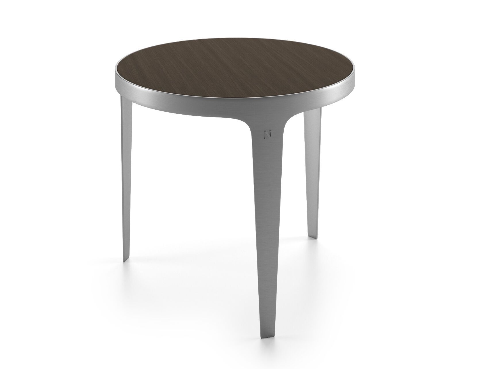 Высокий круглый журнальный столик с деревянной столешницей Natuzzi Italia Herman ARCH-00132149