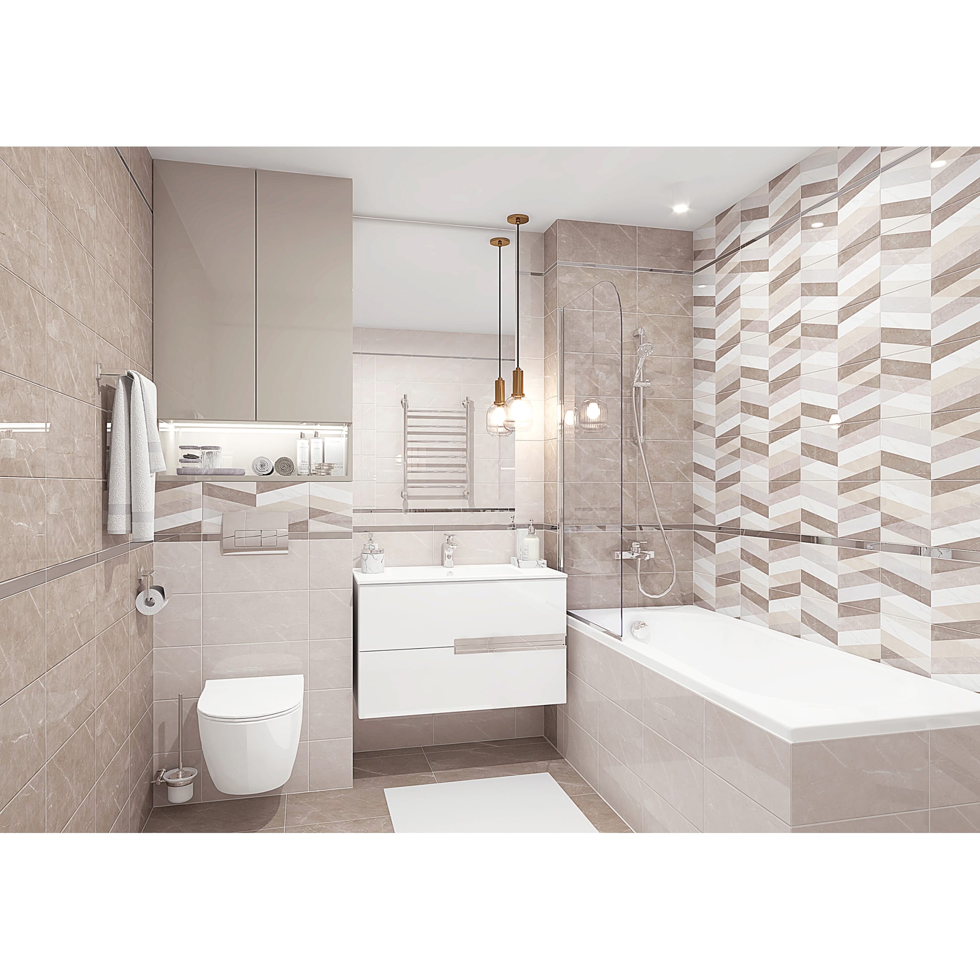 82794862 Плитка настенная мозаика 20х40 см 1.2 м² цвет бежевый SAVOY Santreyd - Вид №3