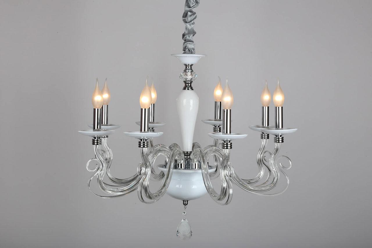 Подвесная люстра Omnilux OML-79303-08 OMNILUX ДИЗАЙНЕРСКИЕ 186453 Белый  - Вид №1