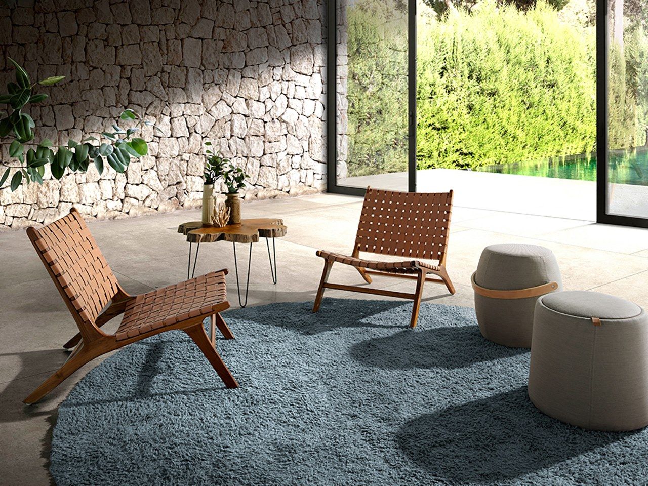 Круглый пуф из ткани Angel Cerda Sofa Trend ARCH-00100988 - Вид №4