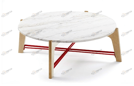 Mambo Unlimited Ideas Низкий круглый мраморный журнальный столик Flex sun-id-1445527