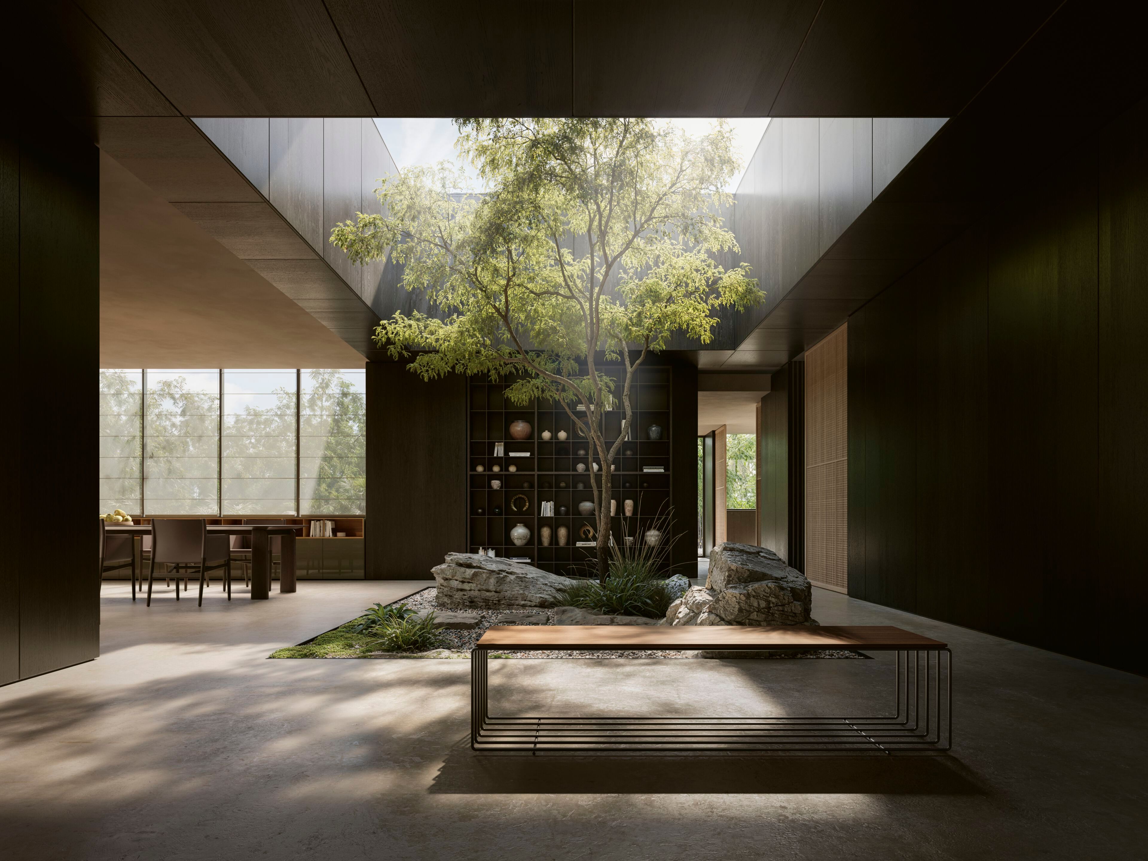 Скамья из грецкого ореха Lema забор ARCH-00108622 - Вид №4