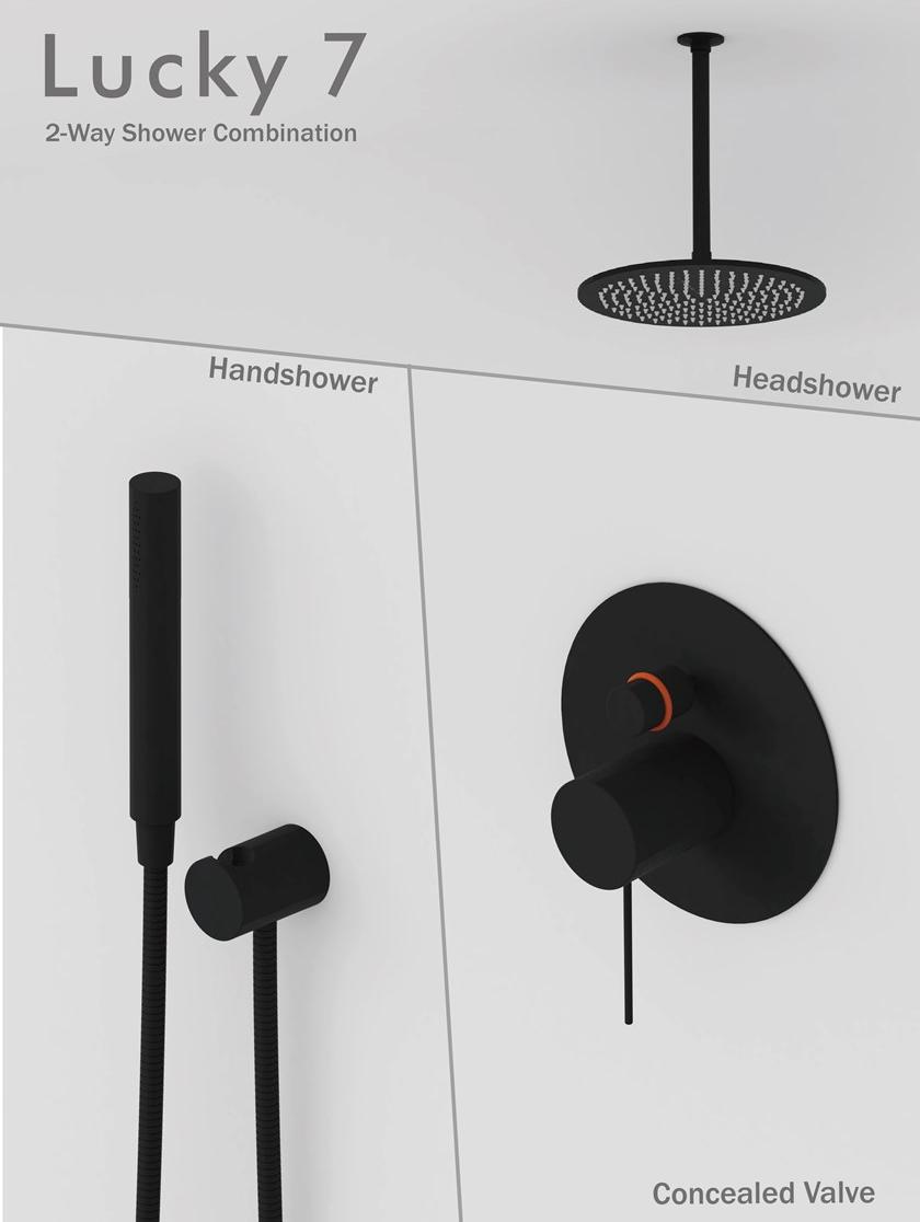 JUSTIME Душевой набор с лейкой и ручным душем Lucky 7 6777-xw - Вид №2