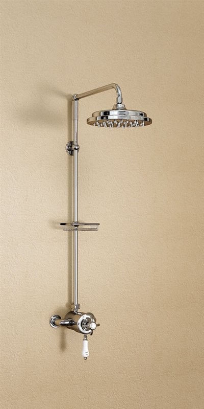Душевая стойка с внешним термостатом на 1 выпуск, верхняя лейка 9' [H5-AN] Anglesey Burlington V2, V4, V11-1, V17/ARCV17 CHR, V21/ARCV21 CHR, V23/ARCV23 CHR  - Вид №2