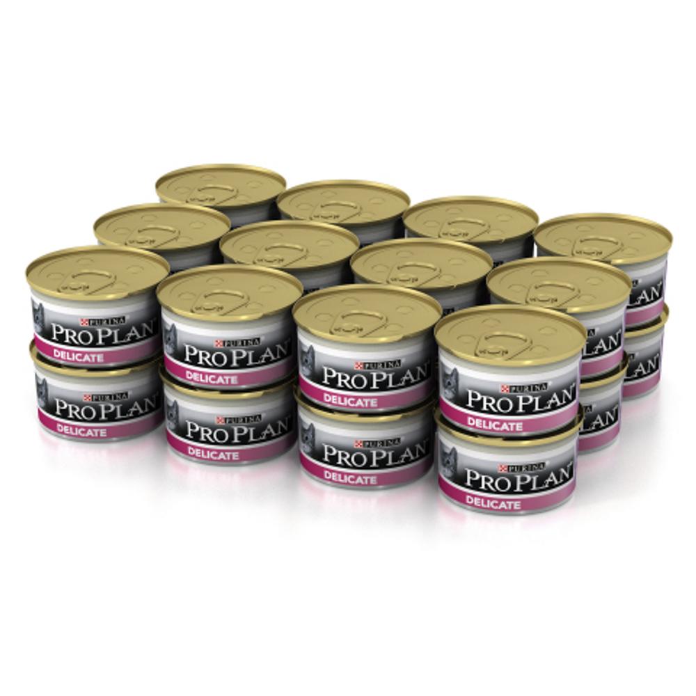 Т0027749*24 Корм для кошек с чувствительным пищеварением или особыми предпочтениями в еде, индейка банка 85г (упаковка - 24 шт) Pro Plan 