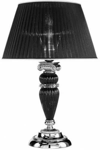 Possoni Illuminazione Бра из хрома с прозрачным / черным кристаллом и абажуром Nives 27377/lp -/lg