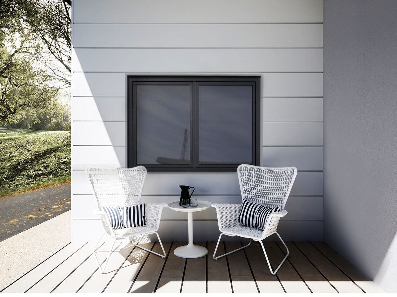 ПВХ створки тепловой резки окна GC Infissi OKULTA ARCH-00058964 - Вид №1