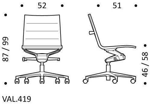 ICF Поворотное офисное кресло из ткани с 5 спицами на колесиках Valea sun-id-1494616 - Вид №5