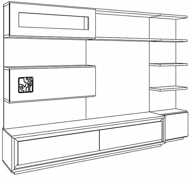 Arvestyle Модульная оборудованная стенка с подставкой под телевизор Prima classe sun-id-1442283 - Вид №3