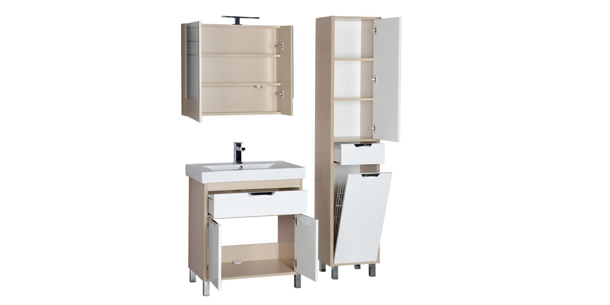 Комплект мебели Aquanet Гретта 75 светлый дуб (камерино) 00172719 - Вид №2