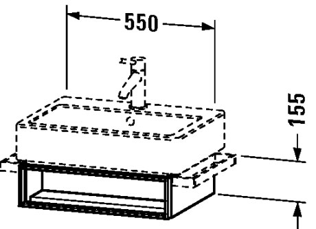 VE600409191 Тумбочка подвесная Vero #VE6004 550 x 431 мм Серо-коричневый декор Duravit - Вид №1