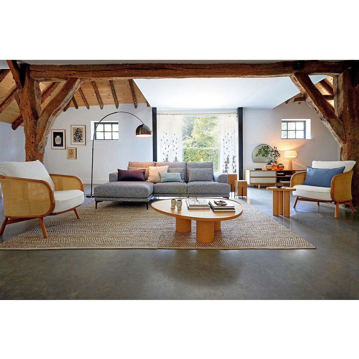 Плетеное и тканевое кресло с подлокотниками AMPM CORNELIUS ARCH-00084670 - Вид №7