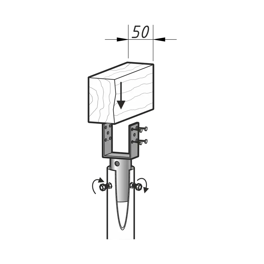 Оголовок-проушина BAU UT 55x48x150 мм 82262724 STLM-2210491 Santreyd  - Вид №4