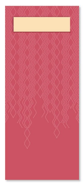 47432938 Бордовый карман для столовых приборов с кремовой салфеткой Tork 