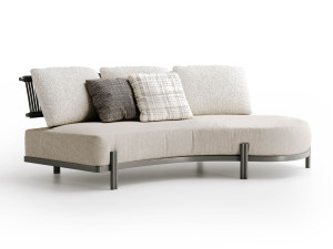 2-местный изогнутый тканевый садовый диван