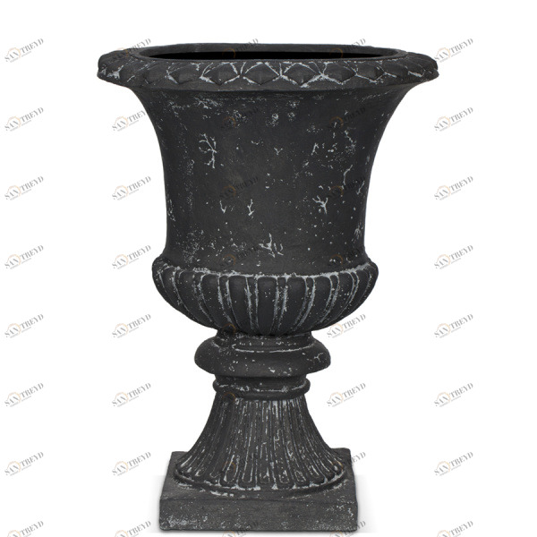 Вазон из искусственного камня классический 93 см черное серебро "Тулон" LE-VILLAGE FLORERO 044841 Черный 