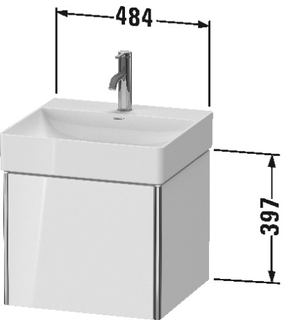 XS405901818 XSquare Тумбочка подвесная Белый матовый, декор Duravit - Вид №1