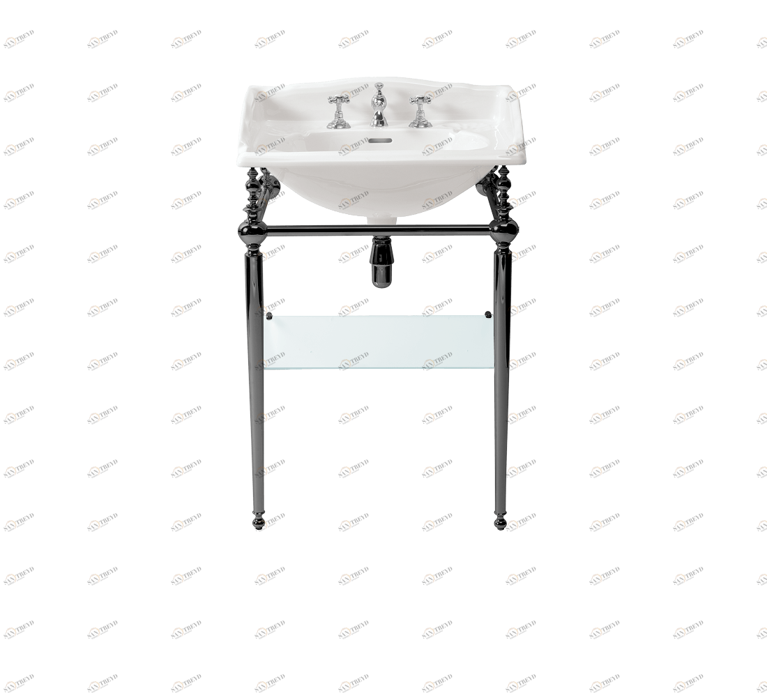 Gentry Home Таз большой белый Victorian Темный никель GH101959