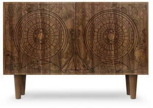 Mineheart Комод из фанерованной древесины с распашными дверцами Gambling skull