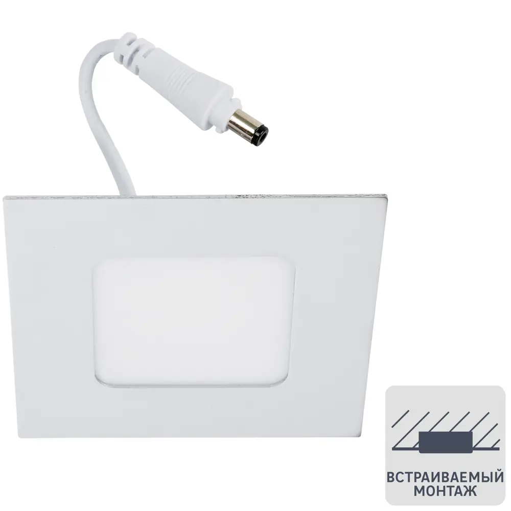Светильник встраиваемый светодиодный квадратный DLUS LED5W 5 Вт цвет хром LUMIN ARTE STLM-2138186