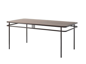 Прямоугольный обеденный стол из стали и дерева