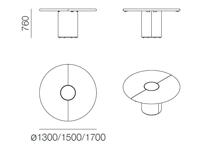 Круглый деревянный стол для совещаний с системой люверсов PROF Dea ARCH-00104400 - Вид №7