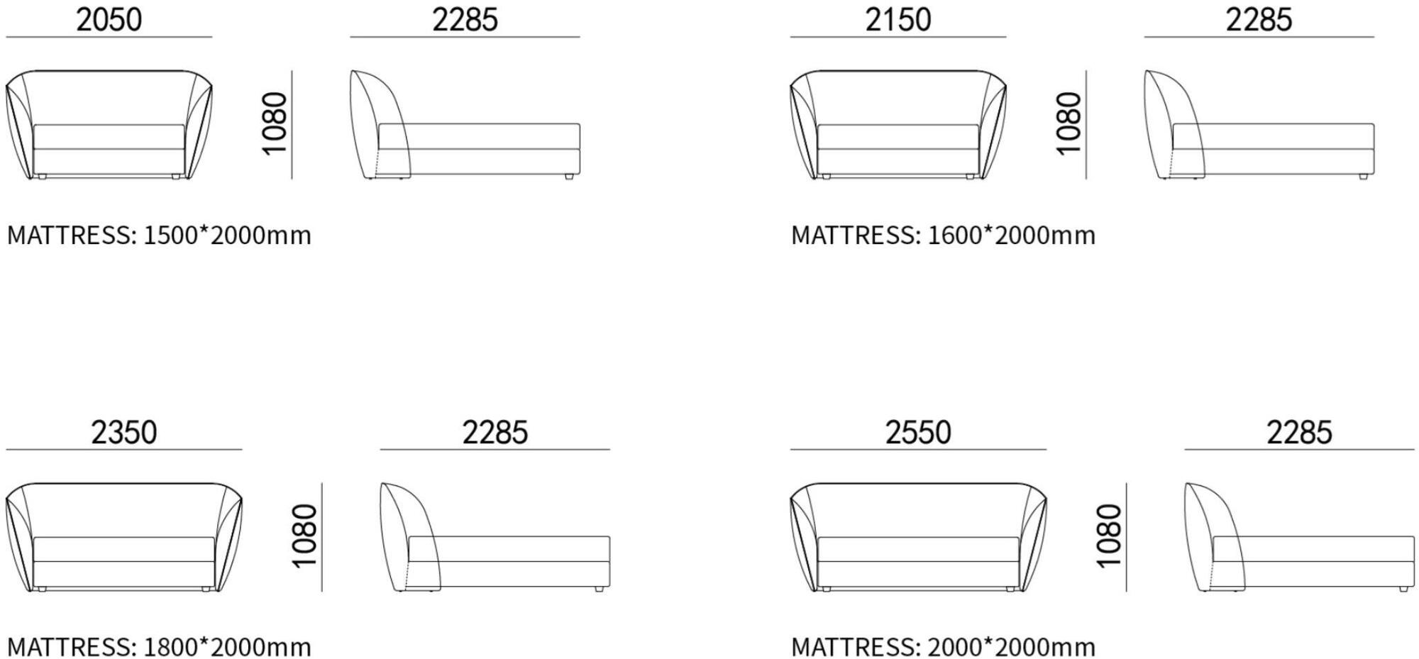 HC28 Cosmo Двуспальная кровать с мягким изголовьем Uovo 61f002 - Вид №1