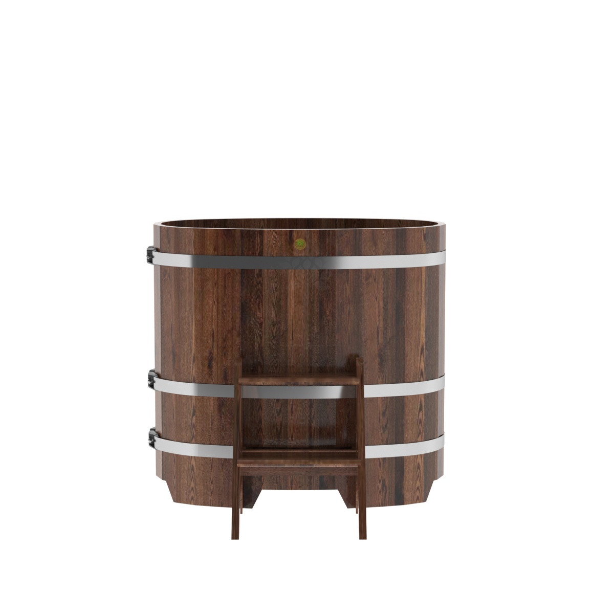 1128 Купель овальная из лиственницы 0,59х1,06х1,0 морёная премиум Alyarus  - Вид №4