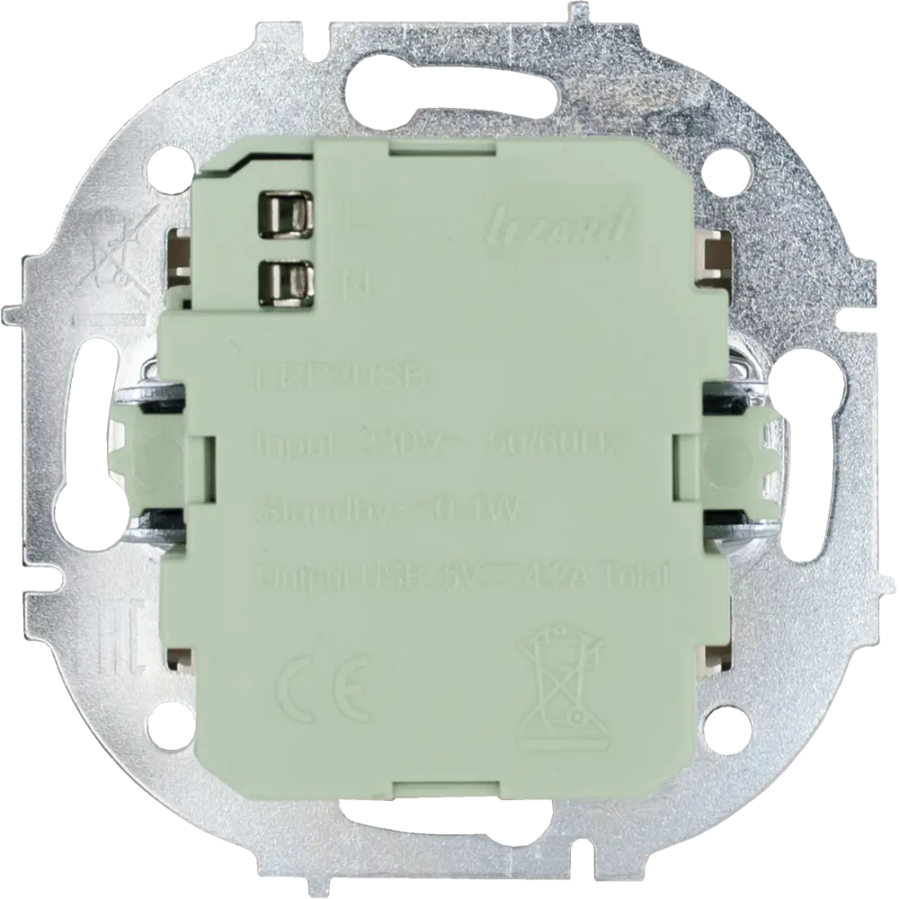 Розетка двойная USB встраиваемая Osen цвет белый 89424723 STLM-2212109 LEZARD - Вид №3