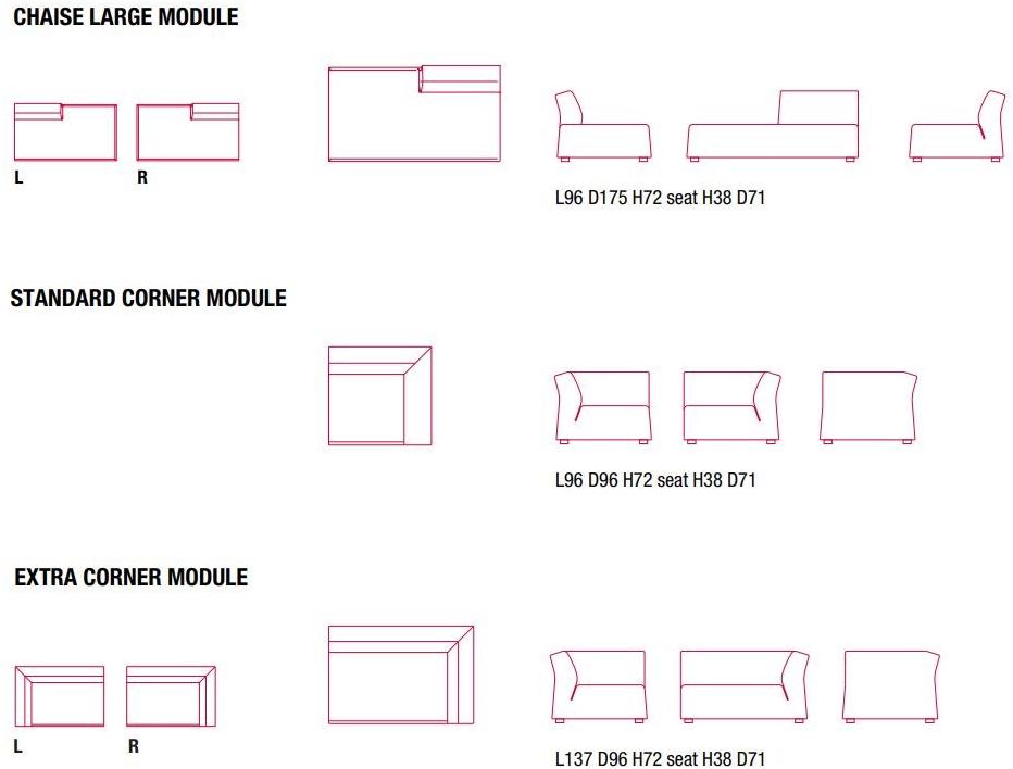 MDF Italia Модульный угловой диван из ткани Thea sun-id-1451619 - Вид №4
