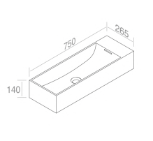 L261T3RPV2.100 Накладная раковина прямоугольная A. e T. Italia THIN Белый глянцевый AeT ITALIA - Вид №1