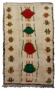 AFOLKI Прямоугольный шерстяной коврик с длинным ворсом и узором Azilal Taa747be