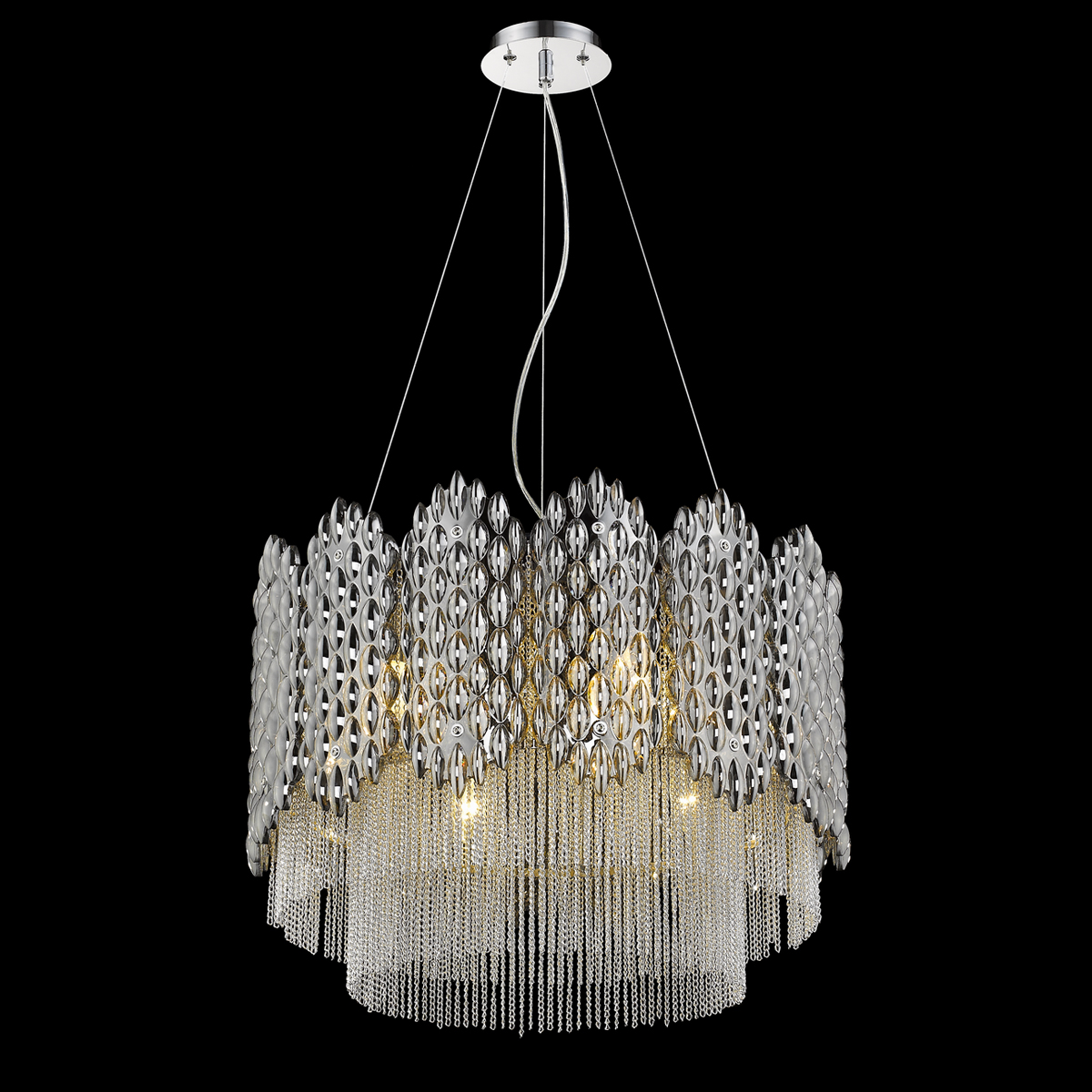 Подвесной светильник P68067-8 smoke от Delight Collection DELIGHT COLLECTION ДИЗАЙНЕРСКИЕ 243865 Серебро;дымчатый  - Вид №1