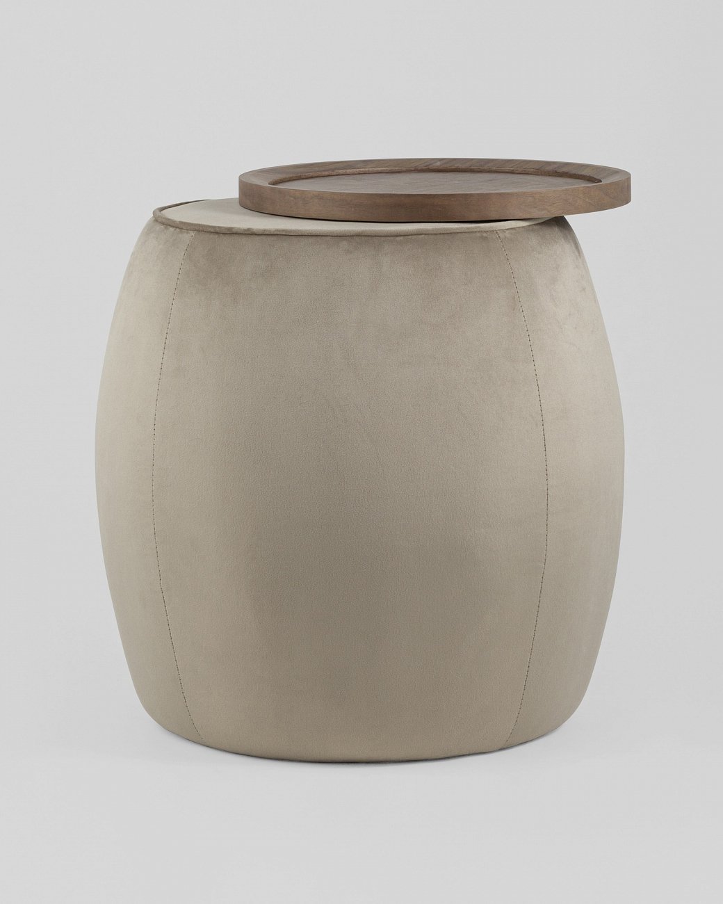 Круглый журнальный столик со съемным подносом светло-серый "Баррель" STOOL GROUP  00-3881792 Серый  - Вид №1