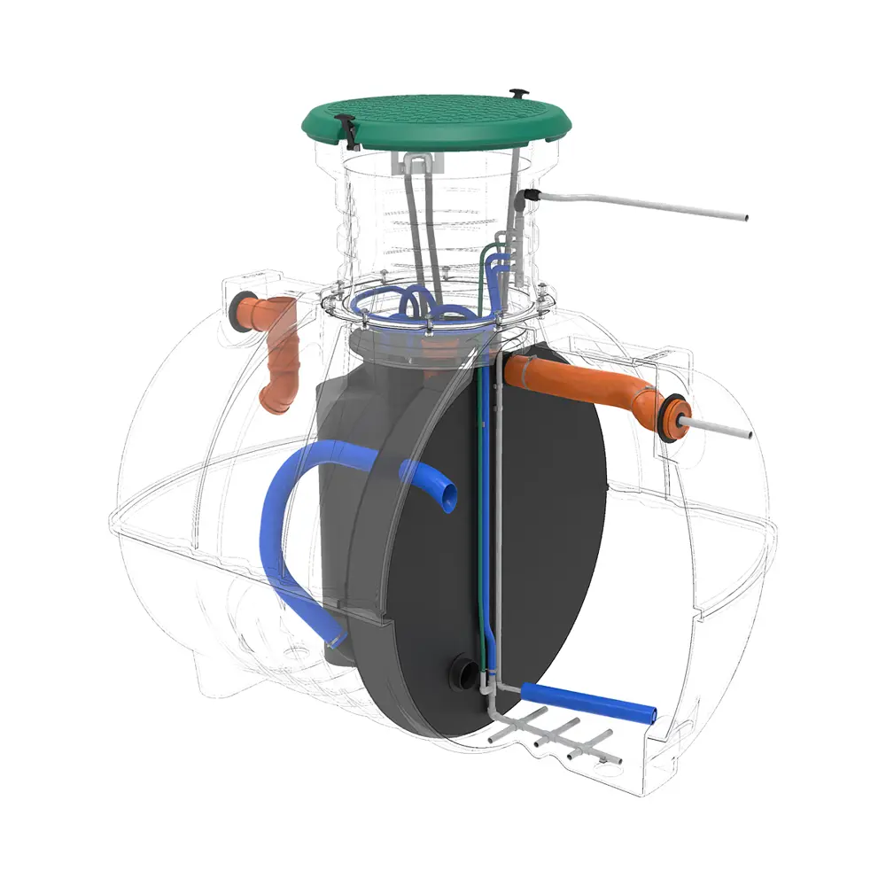 Станция биологической очистки четрыхкамерная Rostok Ground 8 Pro 3500 литров 1600 л/сутки STLM-2121561 - Вид №26