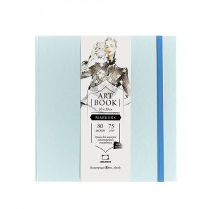 401126 Скетчбук для маркеров "Fashion" 75 г/м2 80 л. 20 х 20 см лазурный Малевичъ