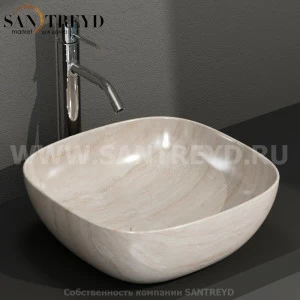 B6Q43SB Накладная раковина на столешницу  квадратная Ceramica Globo T-EDGE